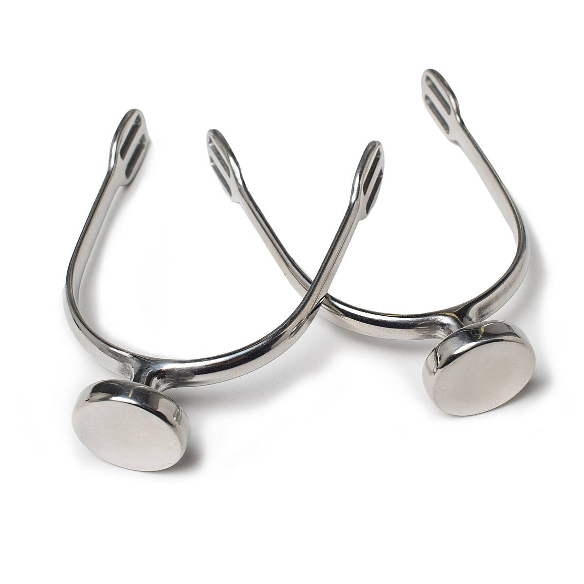 Metal spursuader spurs on a white background